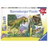 RAVENSBURGER ΠΑΖΛ 3x49ΤΜΧ ΔΕΙΝΟΣΑΥΡΟΙ (09358)